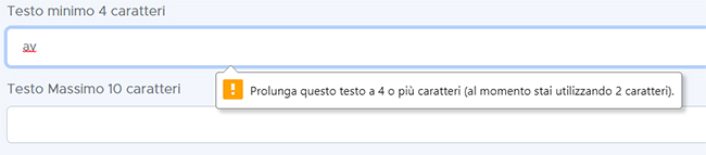 Come si convalida minlength e maxlength del campo di input con jQuery